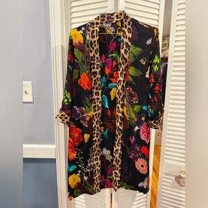 Alice + Olivia Reversible Multicolor Floral and Leopard Print Jacket